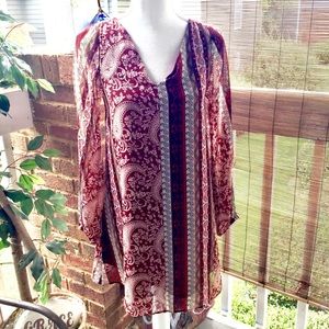 inTu. Patterned Sheer Dress w/Liner & Open Sleeves